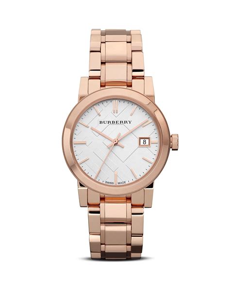 Burberry Rosegold Check Bracelet Watch, 38mm Jewelry